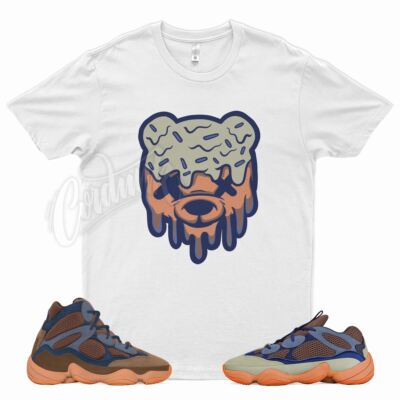 White DRIPPY T Shirt for Adidas YZ 500 Enflame High Tactile Orange Clay