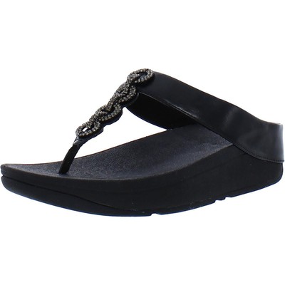 

Черные женские босоножки на танкетке с украшением Fitflop, размер 6, средний (B,M), BHFO 0408, Черный, CC6090