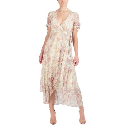 

Laundry by Shelli Segal Женское бежевое сетчатое платье с запахом и цветочным принтом Petites  BHFO 3732, Blooming garden