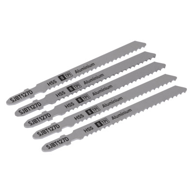 Sealey SJBT127D Jigsaw Blade Aluminium 100mm 8tpi - Pack of 5 