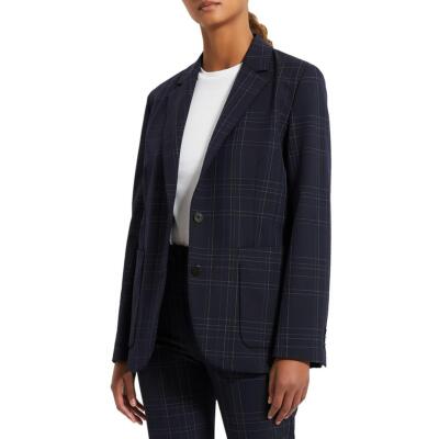

Theory Womens Dover Tech Suit-Separate Two Button Blazer Jacket BHFO 2751, Navy multi