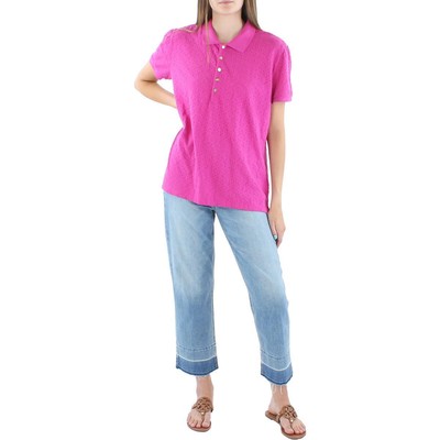 

Женская розовая вязаная рубашка-поло с воротником Lauren Ralph Lauren Kiewick  BHFO 6792, Розовый