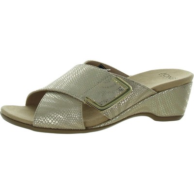 Jones New York Womens ELZAA Gold Metallic Slide Sandals 7 Medium (B,M) BHFO 3635