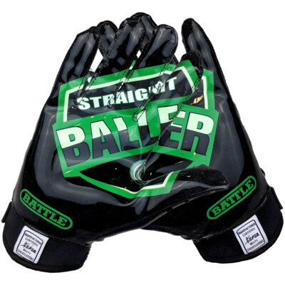 Battle Sports Science DoubleThreat UltraTack Football Gloves Blue//Blue