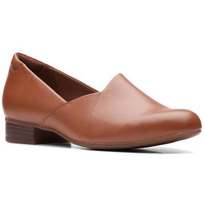 Clarks Womens Juliet Palm Brown Leather Loafers Flats 9.5 Medium (B,M) BHFO 2744