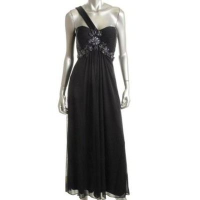 Женское вечернее платье Xscape с подкладкой на груди из сетки темно-синего цвета 10 BHFO 7653