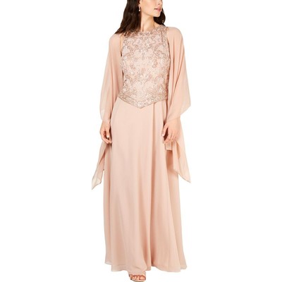 

Женское розовое вечернее платье J Kara с декором Popover  BHFO 0794, Blush/white/silver