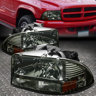 Для 97-04 Dodge Dakota Durango 1 шт. Дымчатые линзы Янтарные угловые фары Налобные фонари