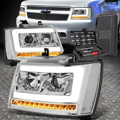 ДЛЯ 07-14 TAHOE SUBURBAN СВЕТОДИОДНАЯ ФАРА ПРОЕКТОРА С ПРОЗРАЧНЫМ ХРОМИРОВАННЫМ ПОКРЫТИЕМ + НАБОР ИНСТРУМЕНТОВ