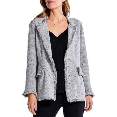 Женский серый блейзер на одной пуговице из ткани Nic + Zoe Petites PL BHFO 7286