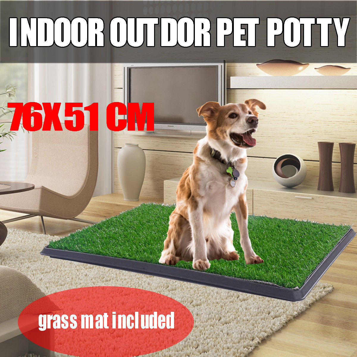 New Pet Potty Trainer Dog Puppy Grass Toilet Training Pad Mat with Tray USA Sell