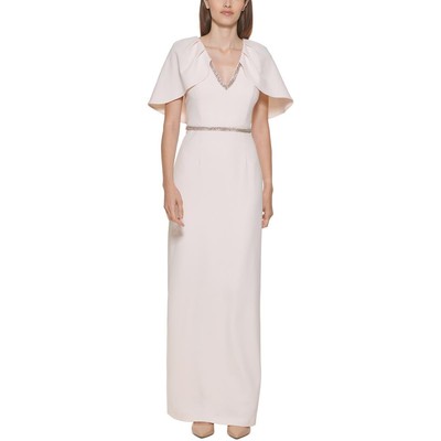 

Женское вечернее платье розового цвета с накидкой и рукавами Calvin Klein с украшением  BHFO 9496, Blossom