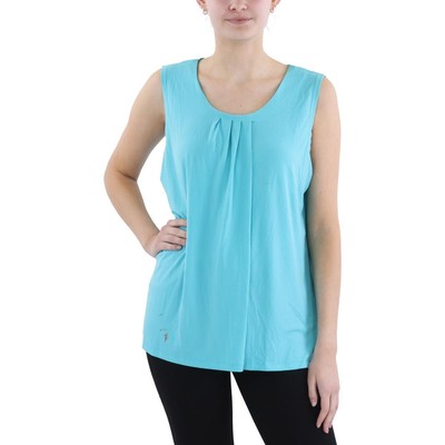 Anne Klein Womens Blue Matte Jersey Sleeveless Casual Top Shirt XL BHFO 1264