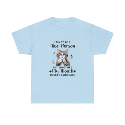 I try to be a nice person Unisex Heavy Cotton Tee