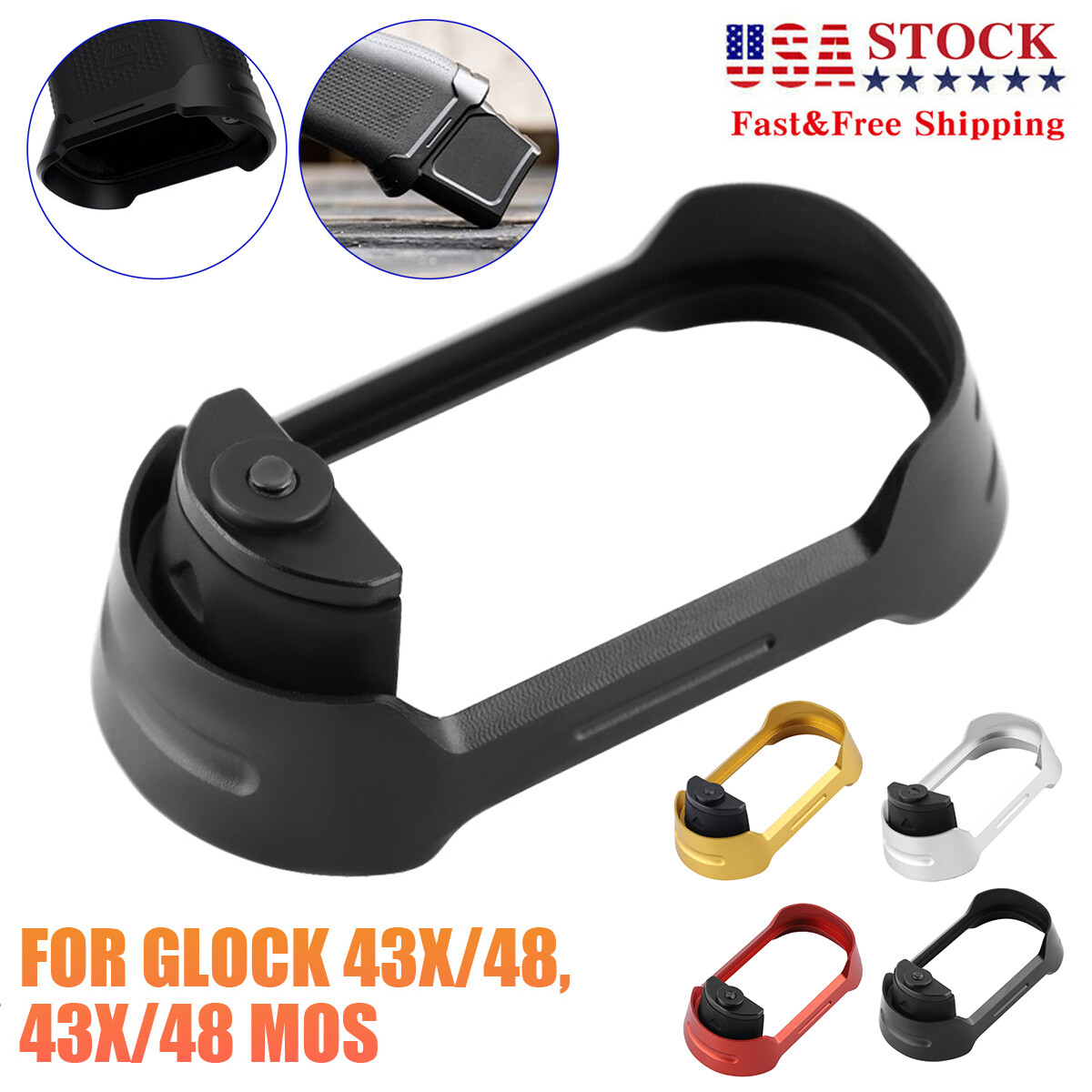 Aluminum Flared Magwell For Glock 43X/48 / G43X G48 MOS Anodized Finish