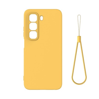 Premium Real Wear-Resisting Soft Silicone Case With Lanyard f Infinix Hot 50 4G