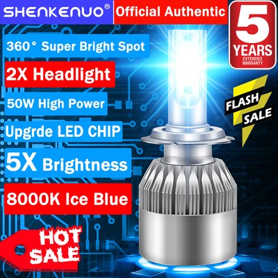 For BMW X1 X3 3 5 series -2X Ice Blue H7 LED Headlight Low Beam Conversion Bulbs