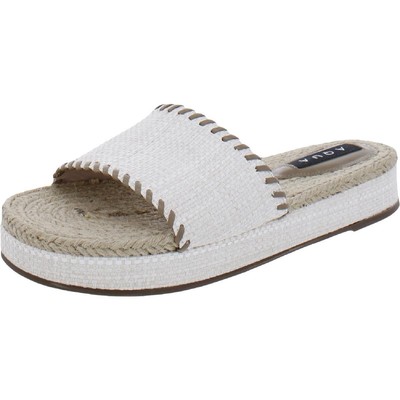 

Женские бежевые кожаные сандалии без шнуровки Aqua, размер 6, средний (B,M), BHFO 4448, Stone/nude