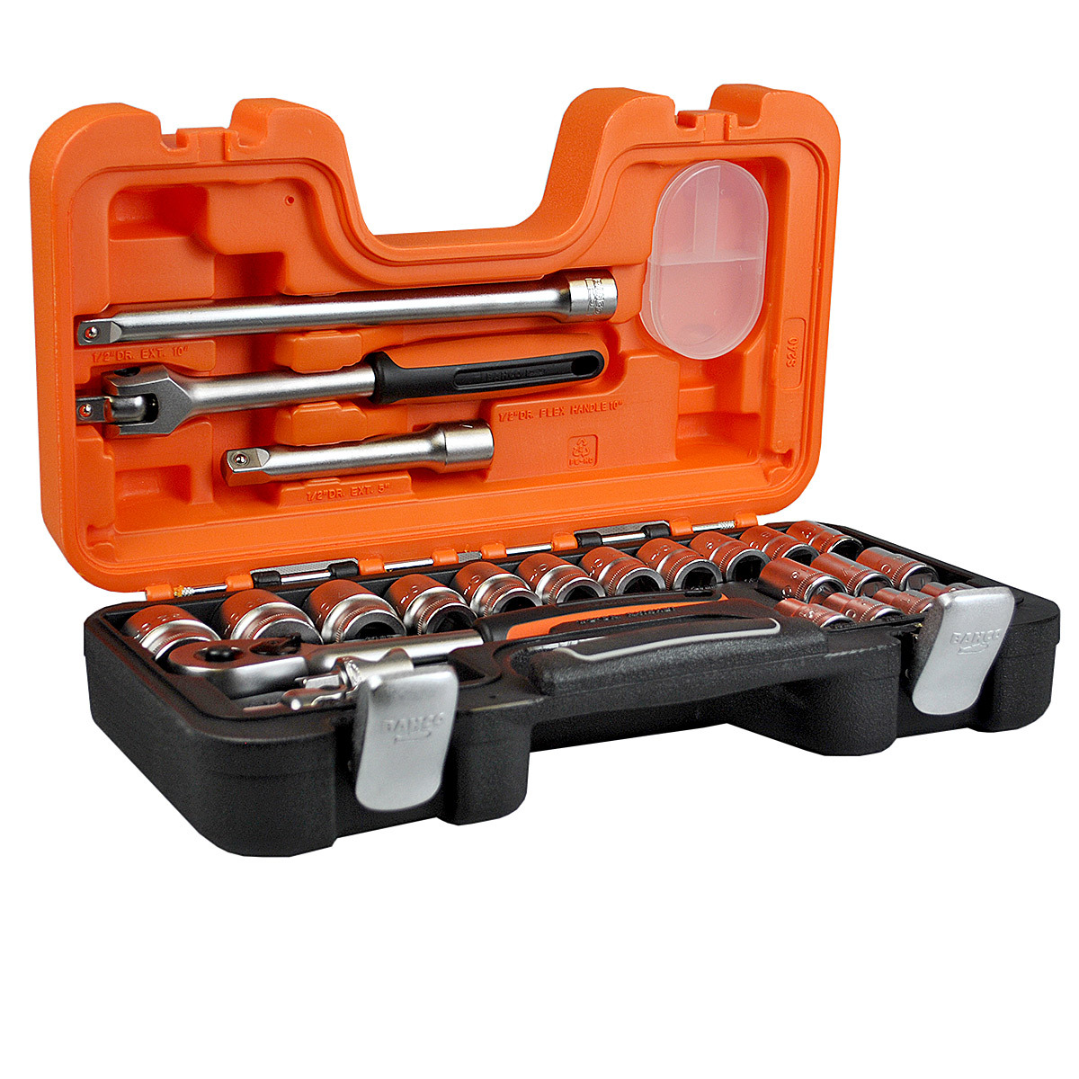 BAHCO S240 24 Piece 1/2" Metric Socket Set, Ratchet, Extension & Heavy
