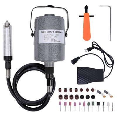 380W Flex Shaft Rotary Tool with Stepless Speed Foot Pedal Multi-Function Met...
