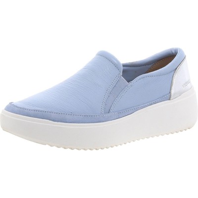 Vionic Womens Kearny Blue Leather Loafers Shoes 8.5 Medium (B,M) BHFO 0106