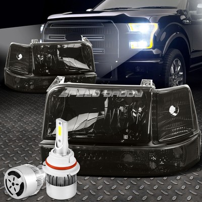 ДЫМЧАТАЯ ФАРА CLEAR CORNER WHITE LED 9007 HID с ВЕНТИЛЯТОРОМ ДЛЯ 92-96 F-150/250/350