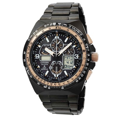 Pre-owned Citizen Promaster Skyhawk A-t Analog-digital Black Dial Men's Watch Jy8146-54e