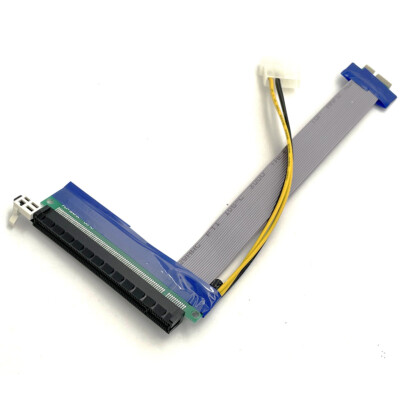 PCI-E PCI-Express x1 To x16 Riser Card Extension Adapter Cable w/ Molex Power