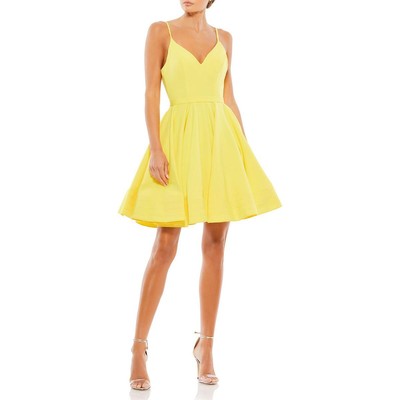 

Женское вечернее платье Ieena for Mac Duggal с оборками для коктейлей и вечеринок BHFO 7520, Желтый