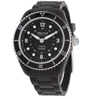 Женские часы Alpina Horological Smartwatch с черным циферблатом AL-281BS3V6