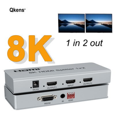 8K 60hz HDMI 1x2 Splitter 4K 120Hz HDMI 2.1 Video Distributor Converter HDR 3D