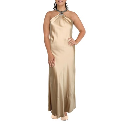 Женское вечернее платье Lauren Ralph Lauren от Shantel коричневого цвета, расшитое бисером, 16 BHFO 8849