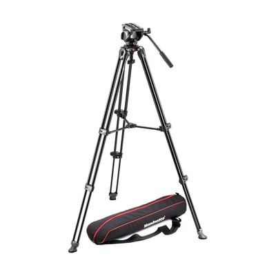 Трехсекционный штатив Manfrotto MVT502AM на двух ножках из алюминия с головкой 500 Fluid Head и боковым замком
