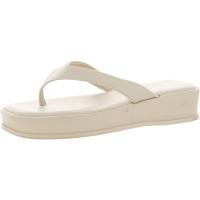 

H Halston Womens Soula Beige Vegan Leather Flatform Sandals Shoes BHFO 3598, Nude