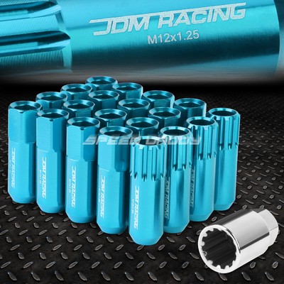 АЛЮМИНИЕВЫЙ ШЛИЦ SKYBLUE С ОТКРЫТЫМ КОНЦОМ, 16 ВЫСТУПОВ + 4 КОНТРГАЙКИ + КЛЮЧ M12X1.25 60 ММ 20 ММ