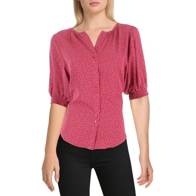 

Женская красная блузка на пуговицах B Collection by Bobeau Valerie  BHFO 7010, Rose dot