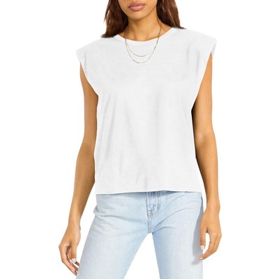 

BB Dakota Womens Just Add Boardroom White Padded Tee Футболка Топ  BHFO 7931, Bright white