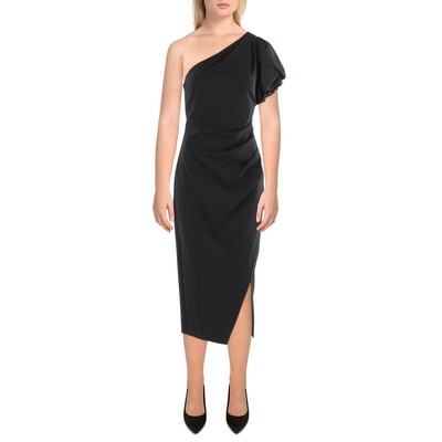 Женское черное миди-платье для коктейлей и вечеринок Lauren Ralph Lauren 12 BHFO 1151