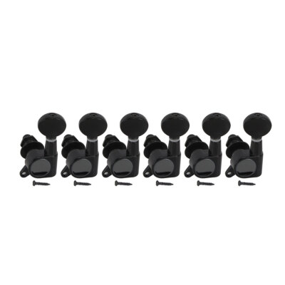 Set 6L Left-hand Electric Guitar Tuning Pegs Machine Heads Small Button Black
