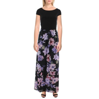 

Женское черное шифоновое летнее платье макси SLNY  BHFO 0519, Black multi