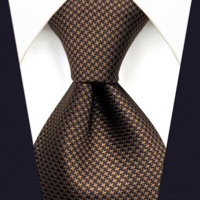 SHLAX&WING Ties for Men Solid Color Dark Brown Chocolate Necktie Classic