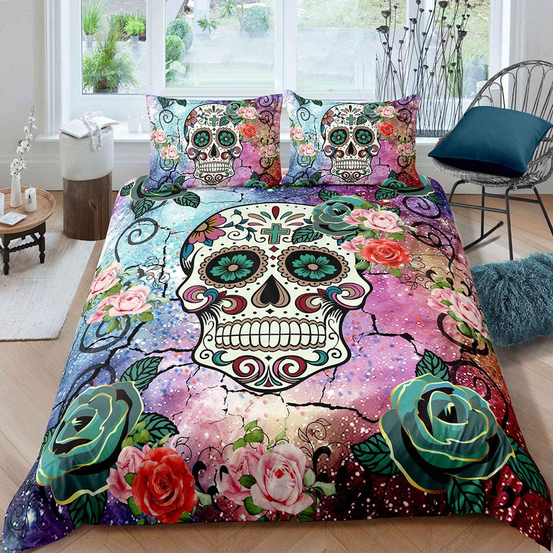 Full Size Teen Girl Bedding Set Sugar Skull Deco