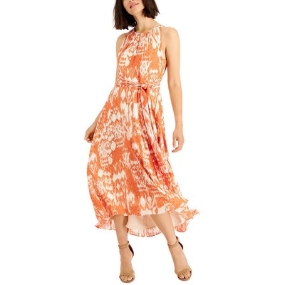 

Женское оранжевое длинное летнее платье макси с поясом Anne Klein  BHFO 9143, Orange spice/bisquewar