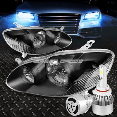 ЧЕРНЫЙ КОРПУС ФАРЫ С ПРОЗРАЧНЫМ УГЛОМ + БЕЛЫЙ СВЕТОДИОД 9006 HID с ВЕНТИЛЯТОРОМ ДЛЯ 03-08 COROLLA