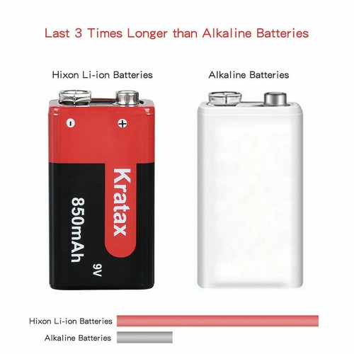 850mAh 9v rechargeable battery li-ion 9 Volt Lithium Batteries 6f22 9v block LOT