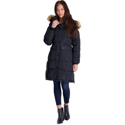 

Женское черное пуховик из искусственного меха Canada Weather Gear, верхняя одежда  BHFO 5977, Черный