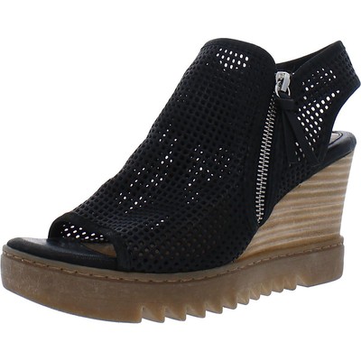 

Черные кожаные туфли на танкетке Ulani Soft Womens 6.5 Medium (B,M) BHFO 2288, Черный