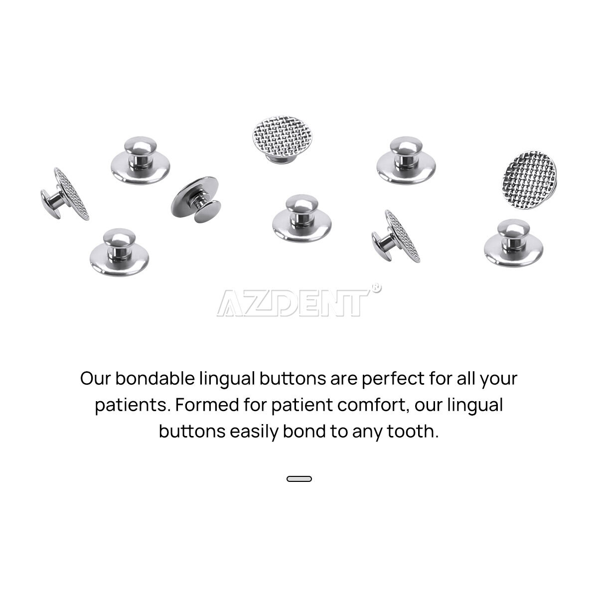 AZDENT Dental Orthodontic Lingual Buttons Bondable Round /Rectangular Base