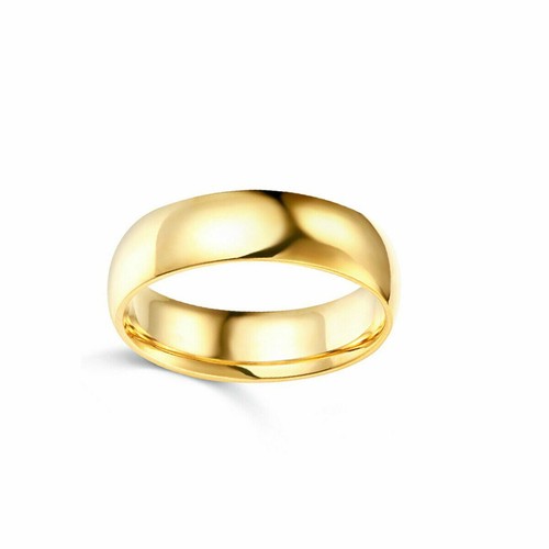 Pre-owned Td Collections 14k Yellow Gold 7mm Plain Regular Fit Classic Light Dome Wedding Band
