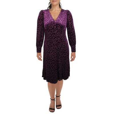 

Женское фиолетовое бархатное свадебное платье миди Calvin Klein  BHFO 0414, Plum